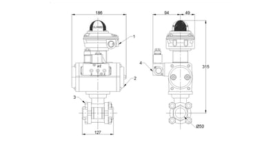 BSP Screwed Ball Valve (50mm) DA