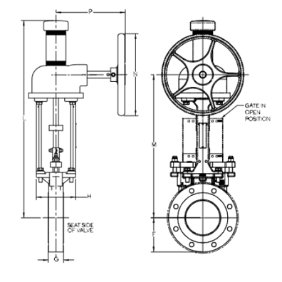 KUL - Standard Flanged Valve and Bevel Gear Handwheel