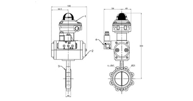 Lugged Butterfly Valve - On/Off (65mm) STC