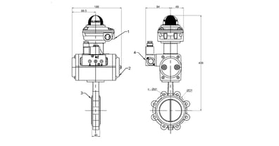 Lugged Butterfly Valve - On/Off (80mm) DA