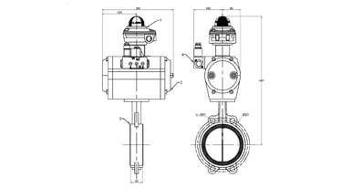 Wafer Butterfly Valve - On/Off (100mm) STC