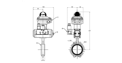 Wafer Butterfly Valve - On/Off (50mm) DA