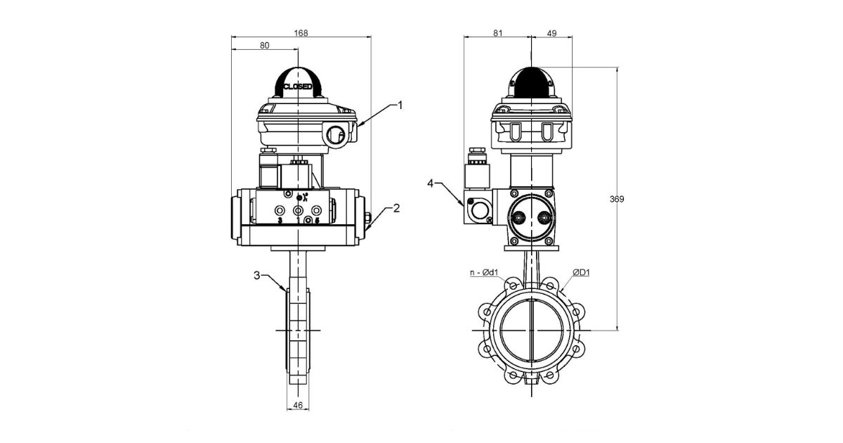 Lugged Butterfly Valve - On/Off (65mm) DA