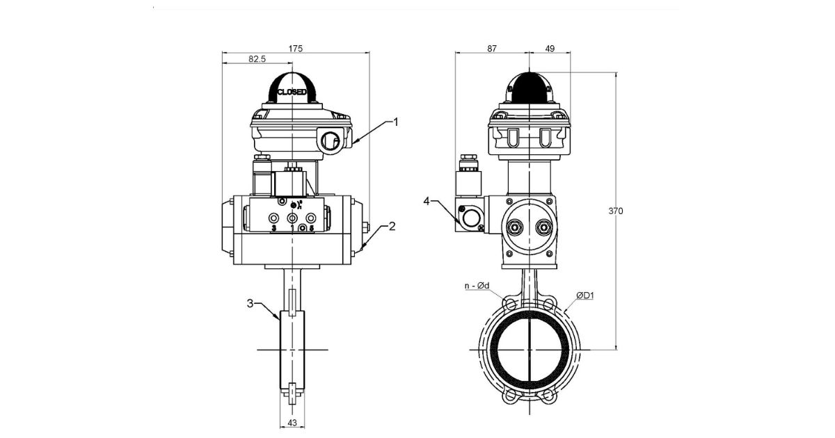 Wafer Butterfly Valve - On/Off (50mm) STC