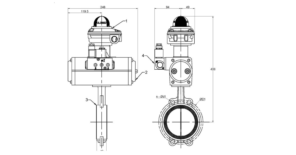 Wafer Butterfly Valve - On/Off (80mm) STC